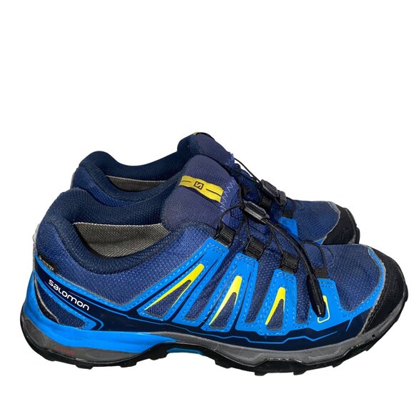 Salomon Junior XA Pro 3D CSWP Hiking Shoes Gore-Tex Waterproof Blue & Yellow low - Picture 6 of 14